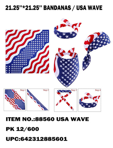 WAVY USA Flag Bandana