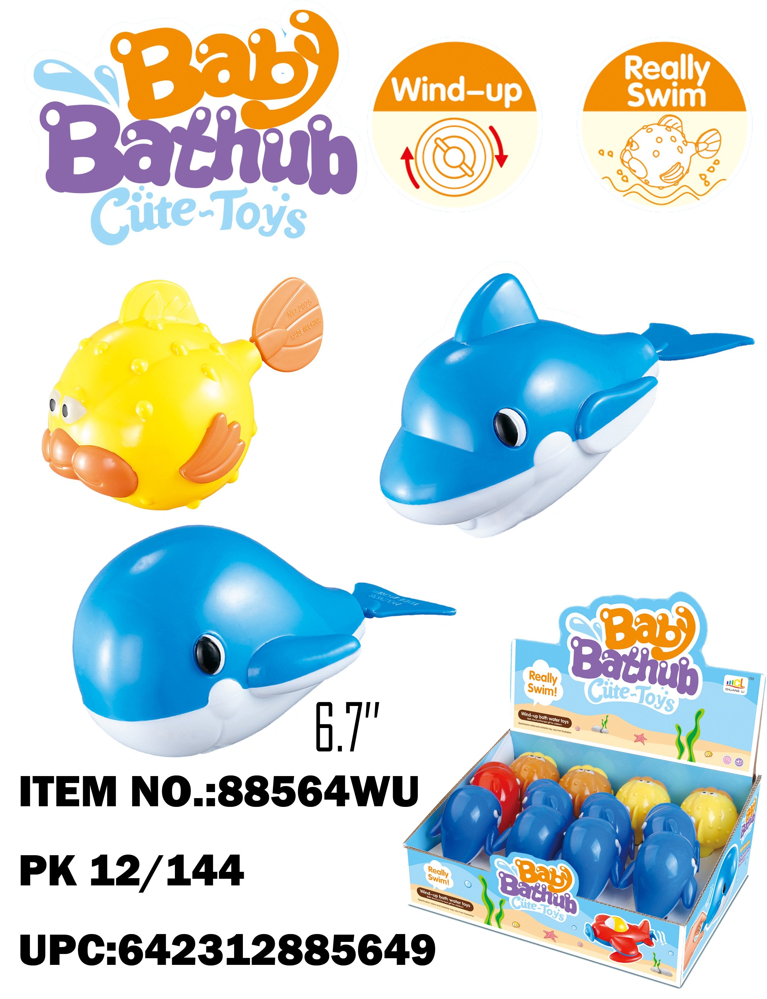 Ocean Life Wind Up Bath toy, 88564