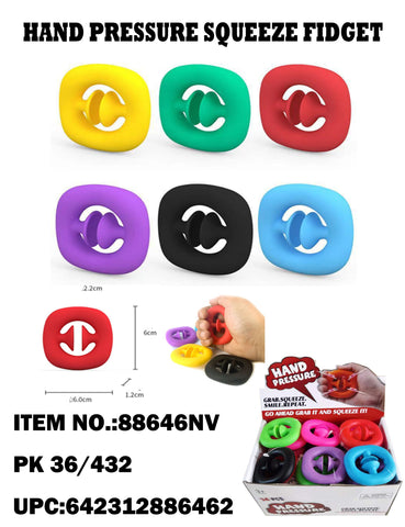 SOLID COLOR SILICONE HAND PRESSURE FIDGET TOY