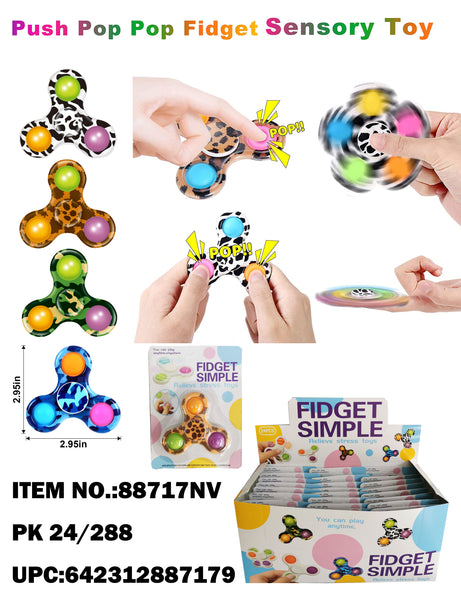 3 FINGER POPPER FIDGET SPINNER ANIMAL PRINT/CAMO