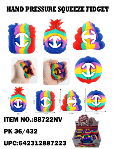 SNAP & RELEASE SILICONE POP (ASSORTED RAINBOW COLORED SHAPES)