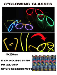 8 INCH GLOW-IN-THE-DARK GLASSES