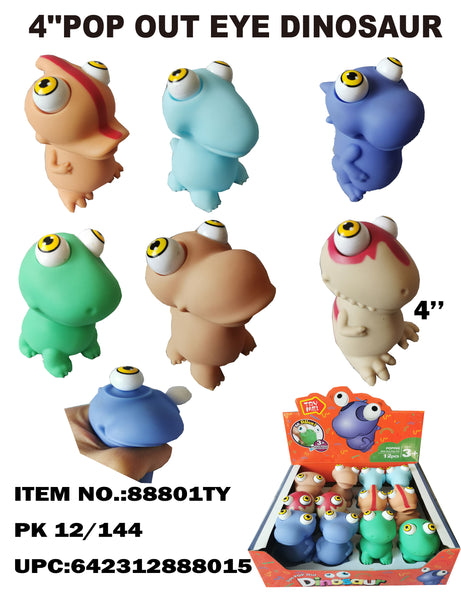 DINOSAUR POP OUT EYE SQUEEZE TOY