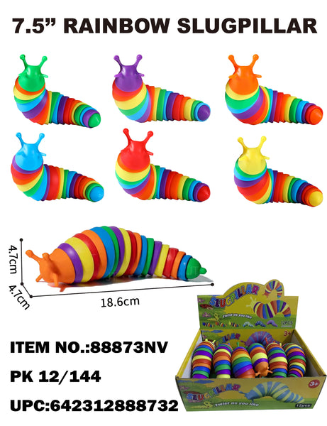 7" FIDGET CRAWING SNAILS /RAINBOW COLOR