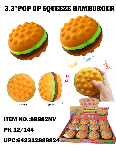 NEW 3D FIDGET POPING PINCH /HAMBURGER