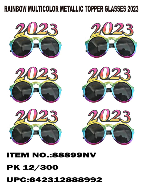 2023 HNY GLASSES TWO TONE COLOR ASSORTED 12/300PCS