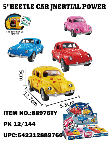 5" Inertia Power Beetle Car 4 Colors Mixed