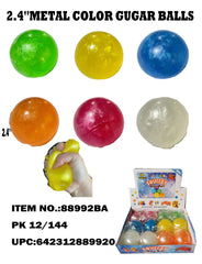 2.4" Metallic Squeeze Sugar Ball
