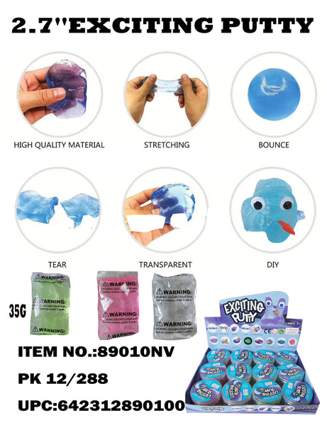 Metallic Color Bouncing Putty 4 Colors Mixed