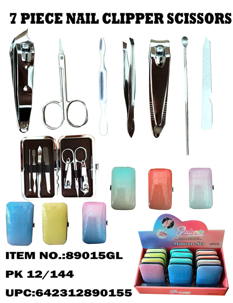 7PCS Manicure Set in Gradient Print Case