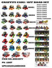 7 STYLE ASSORTED GRAFFITI CAR FLOOR DISPLAY SET