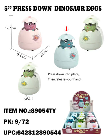 Press & Go Cute Hatching Dinosaur Egg